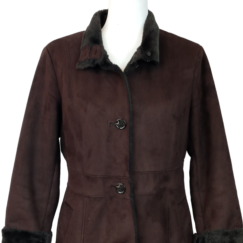 Calvin Klein Women's Brown Suede Coat